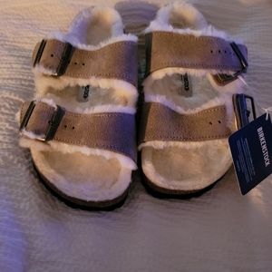 Birkenstock shearling stone